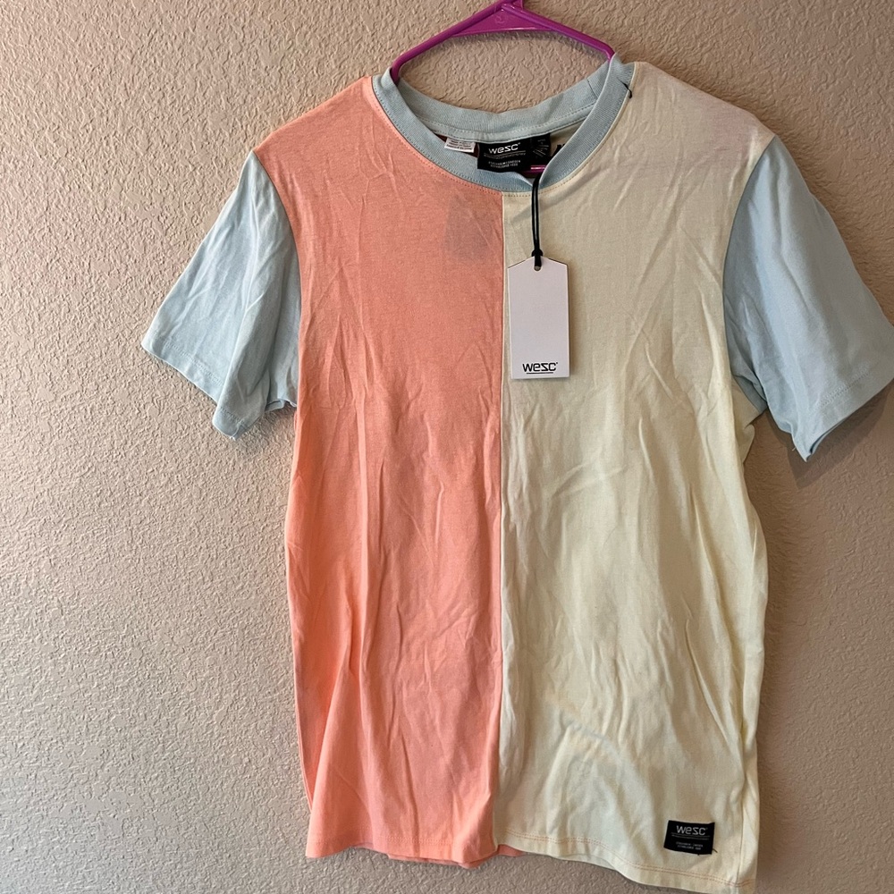 Wesc Orange and Cream Short Sleeve Tees